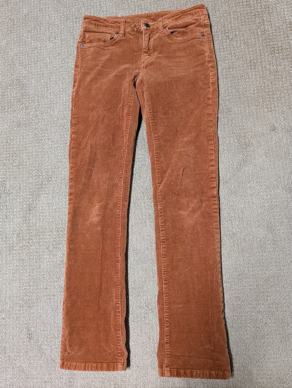 Patagonia Womens Organic Cotton Fitted Corduroy Pants Low Rise Orange 25 Outdoor